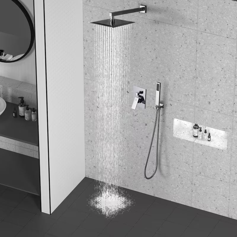 10 in. Wall Mount Dual Shower Heads with Hand Shower Faucet in Chrome G31768