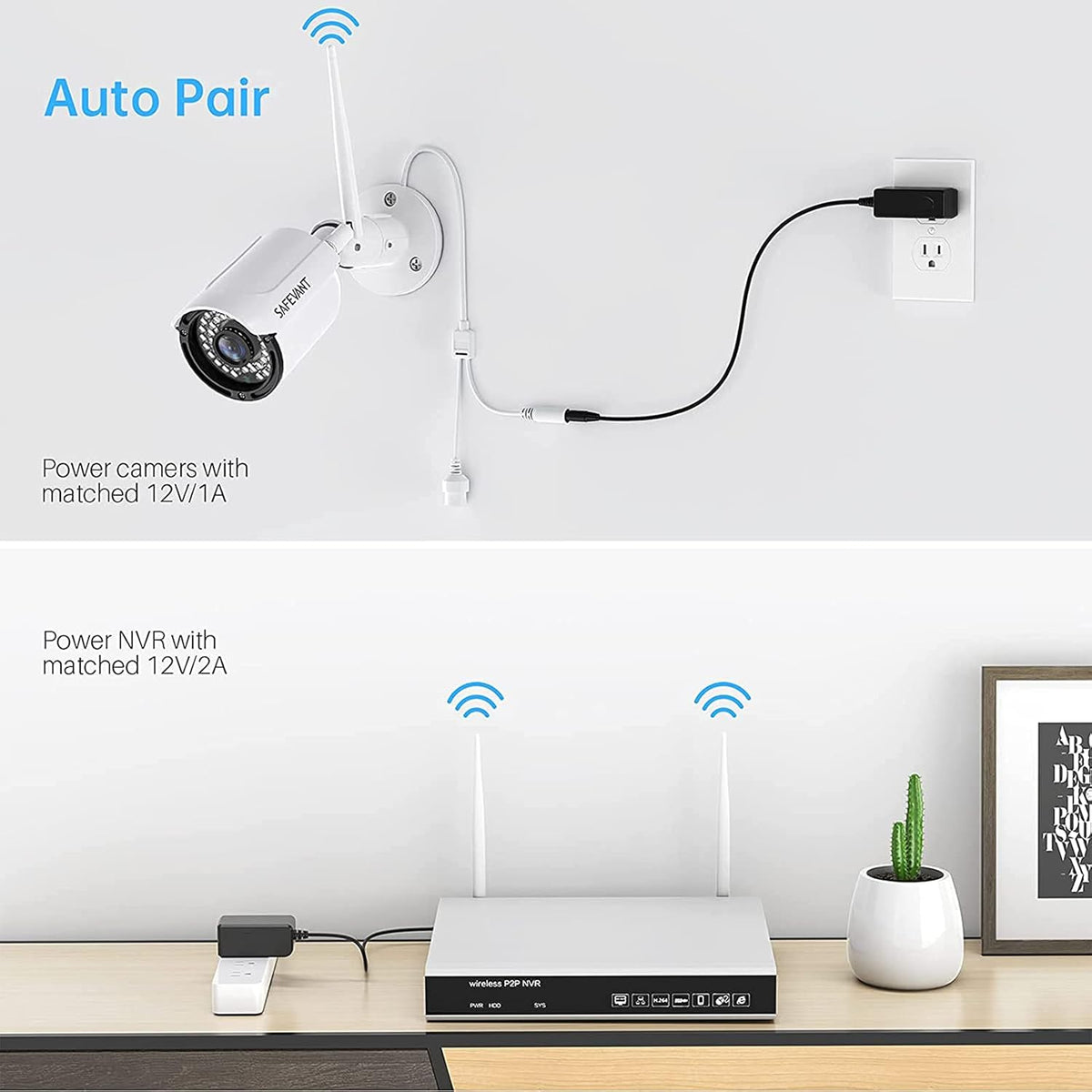 8 Channel 2TB NVR Security Camera System with 4PCS IP WiFi Cameras O381