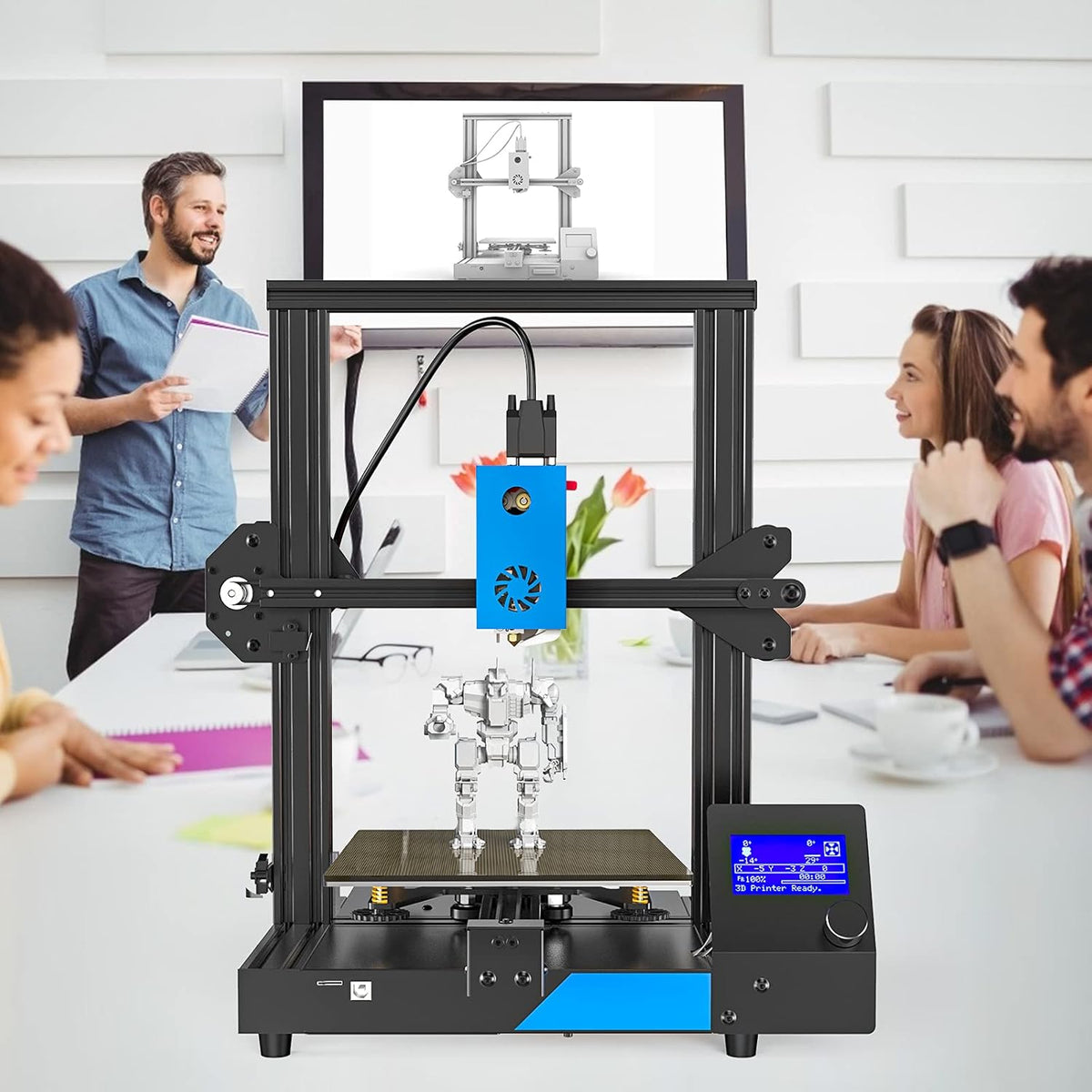 3D Printer with Carborundum Glass Platform, 9.2x9.2x10.8in V665956