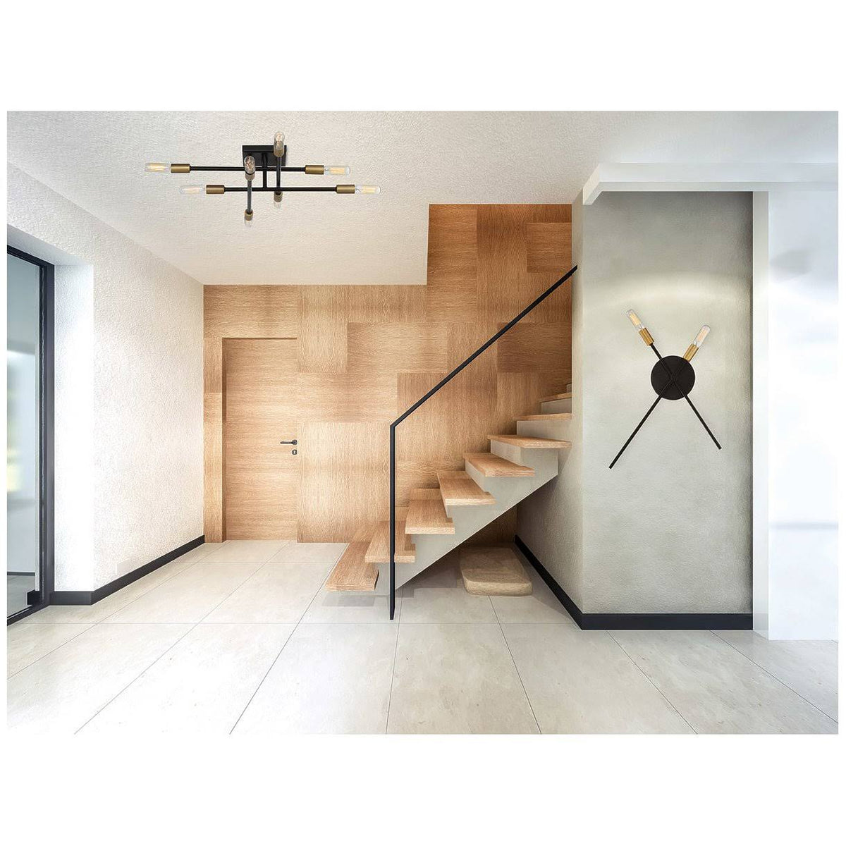 Bronze 8 Light Semi Flush D481
