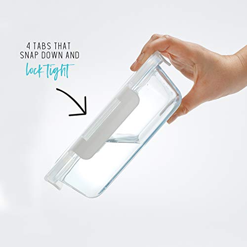 5-Pack Two Compartments Glass Storage Containers with Locking Lids, 27 oz. K350