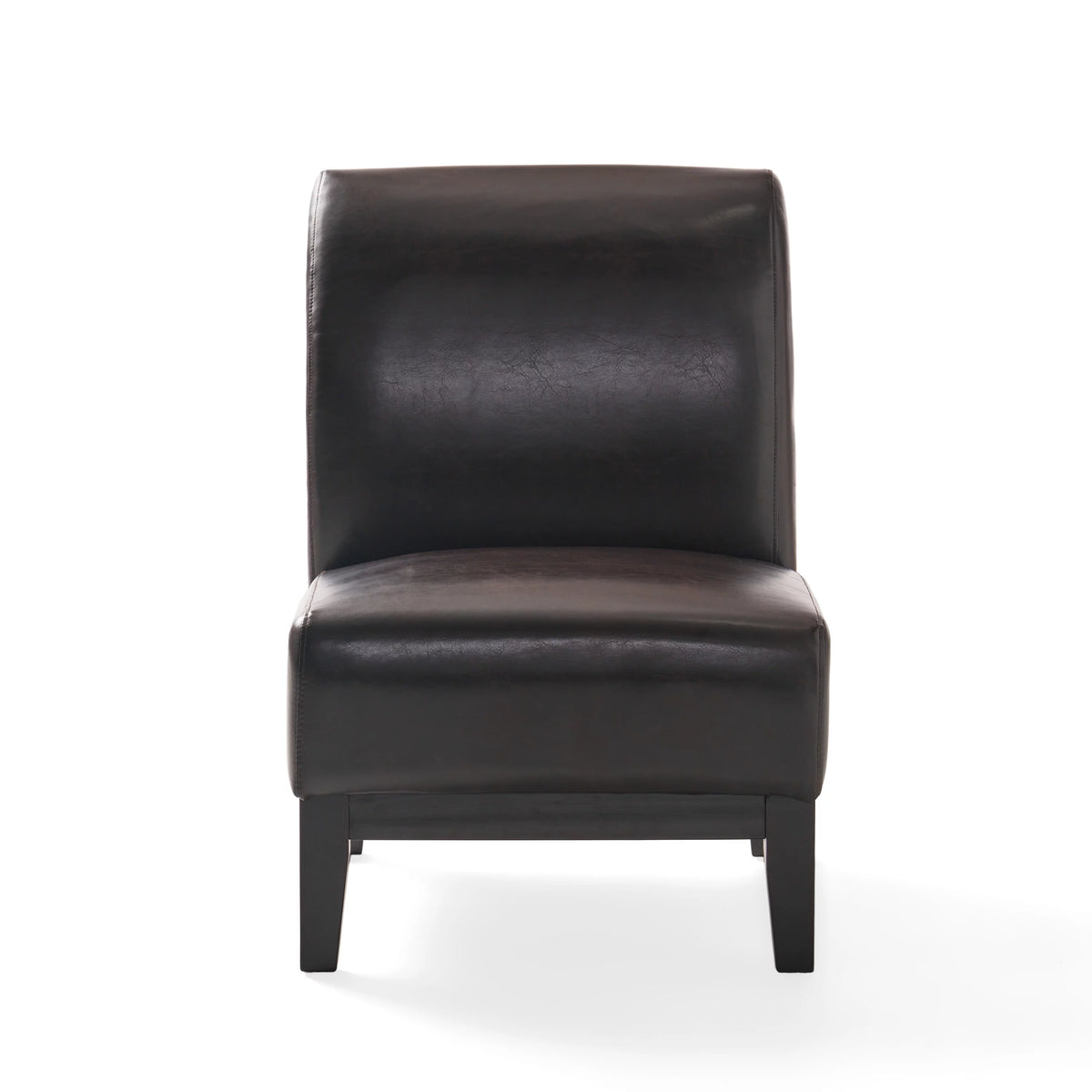 Brown Bonded Leather Slipper Chair Y85971