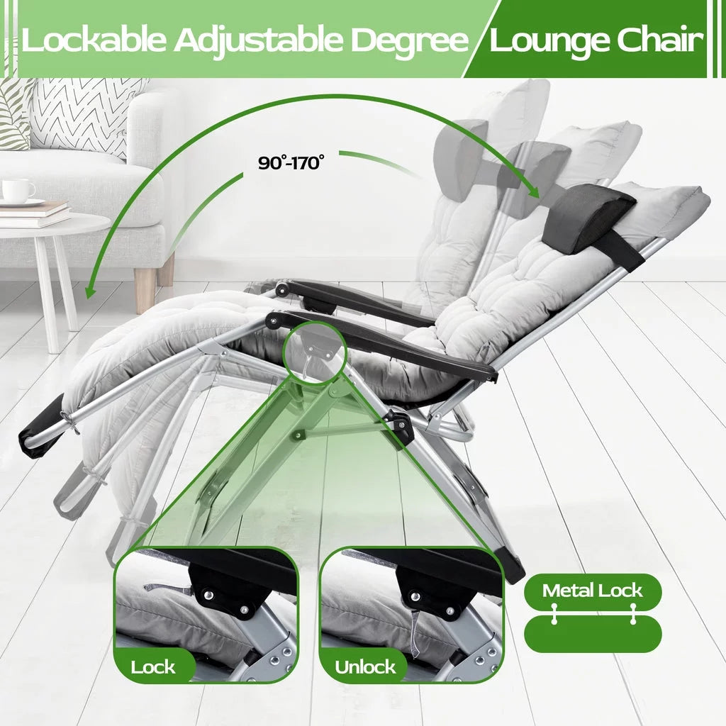 Oversized Zero Gravity Chair Black U1742