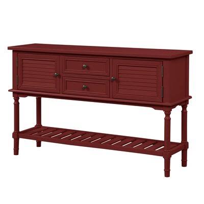 Red Console Table with 2 Drawers and 2 Cabinets U1765