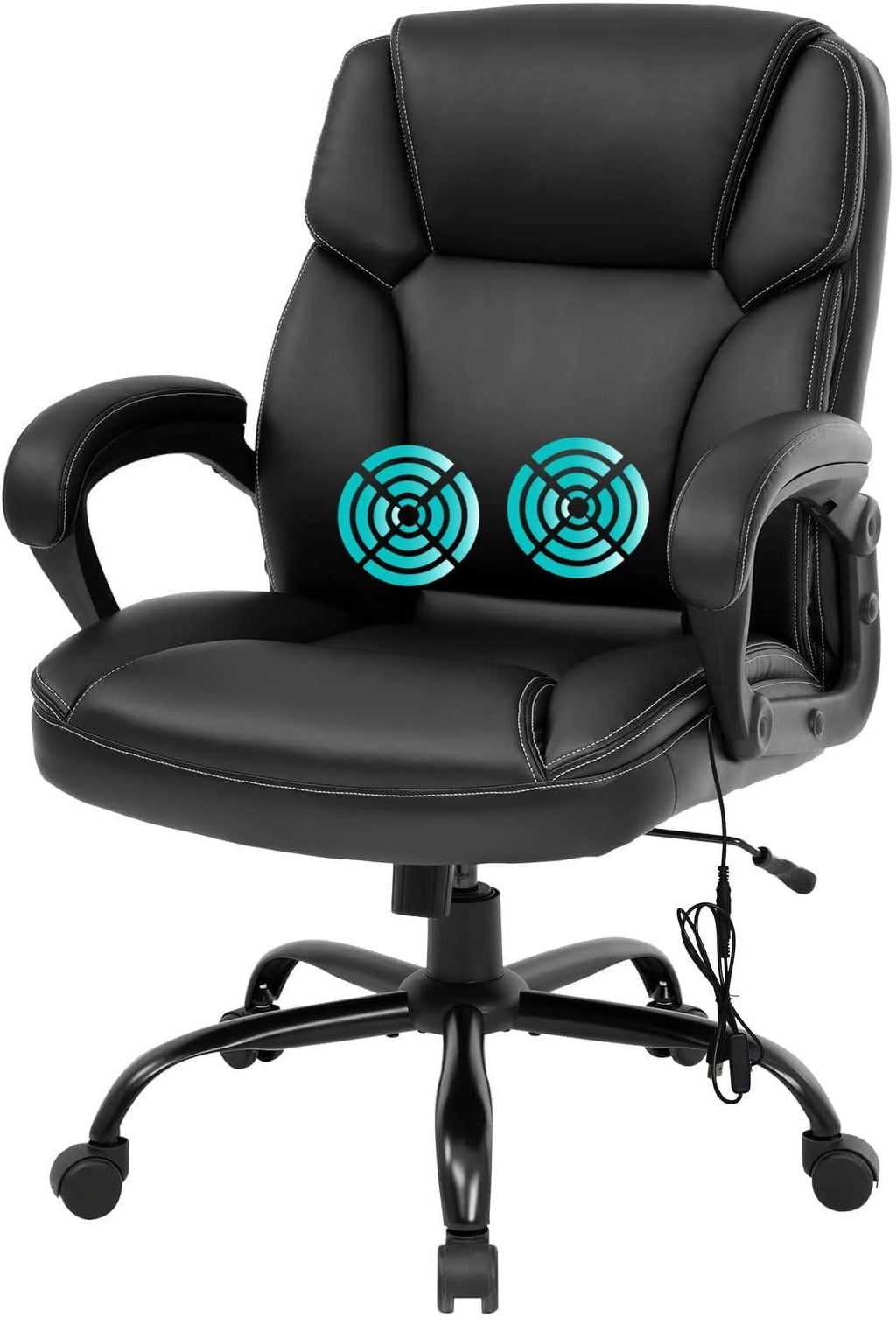 Black Manager's Chair with Lumbar Support & Swivel F11719