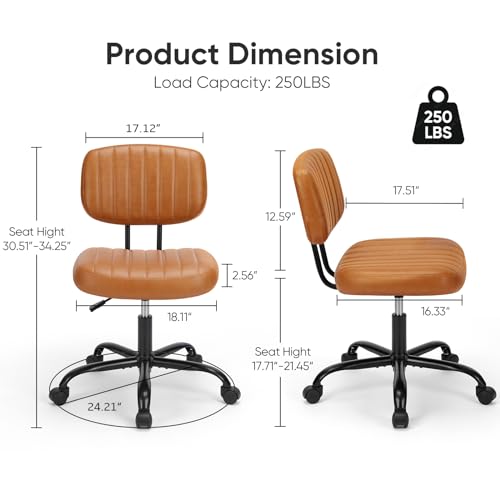 Deep Brown Height Adjustable PU Leather Swivel Office Chair I4878