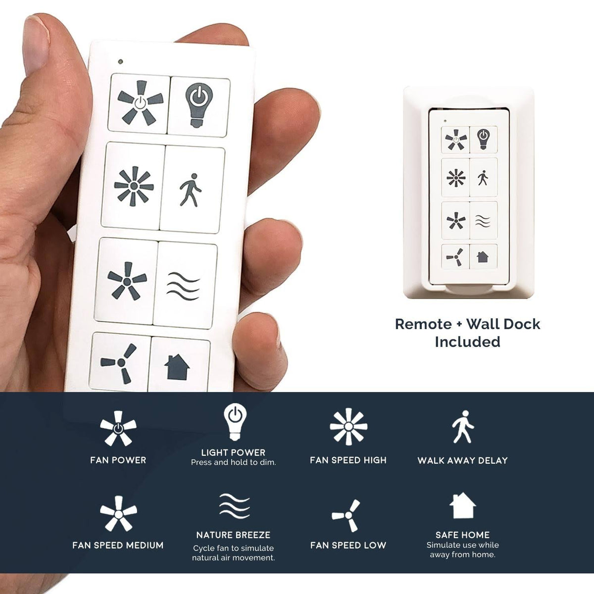Bright White Indoor Ceiling Fan with Remote D281521