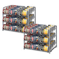 2 Pack 3-Tier Stackable Can Rack Organizer Storage Holder, Silver C5628
