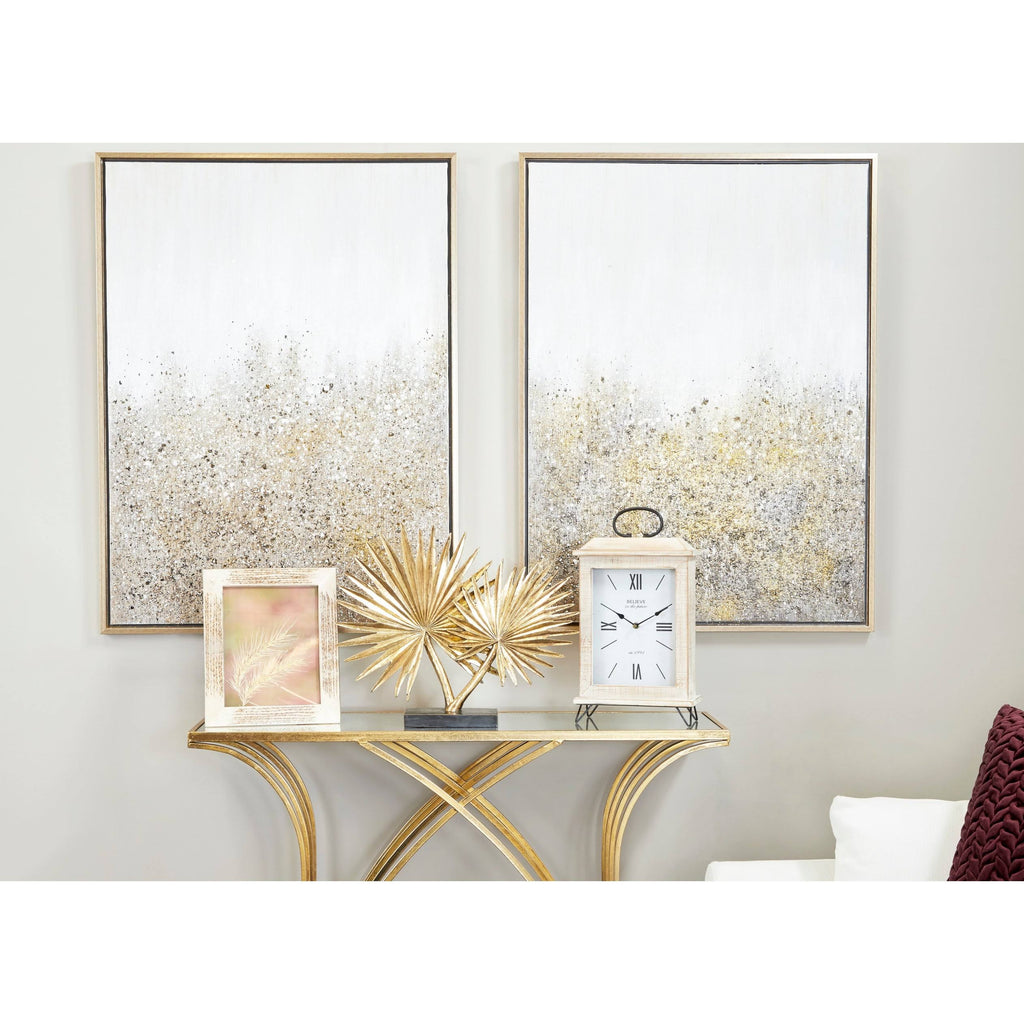 Rectangular Beige Wooden Table Clock N46871