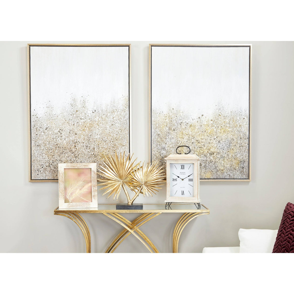 Rectangular Beige Wooden Table Clock N46871