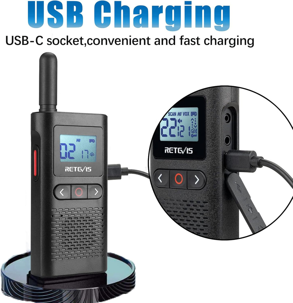 4 Pack Rechargeable Two Way Radio with Screen O7310