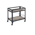 Rustic Oak & Charcoal Serving Cart B147