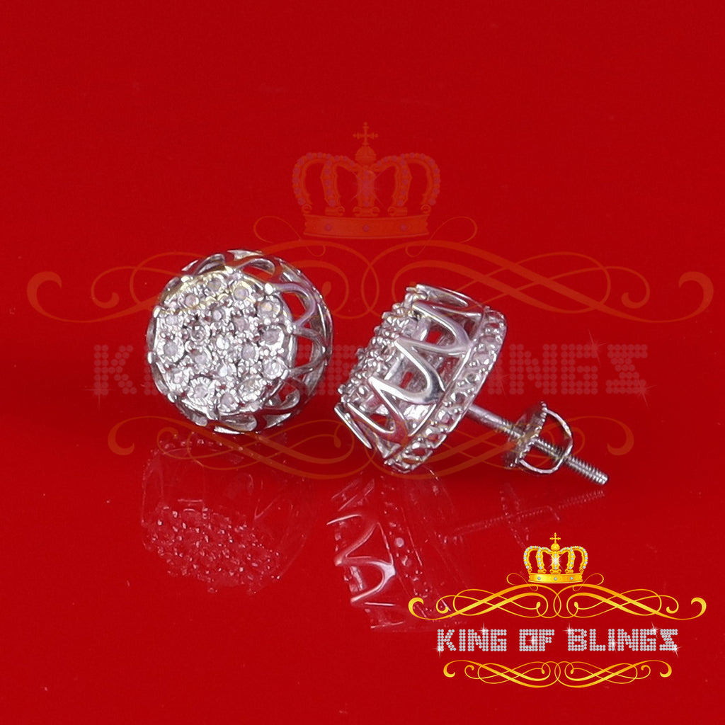 0.07ct Diamond 925 Sterling Silver Stud Round Earrings X888486