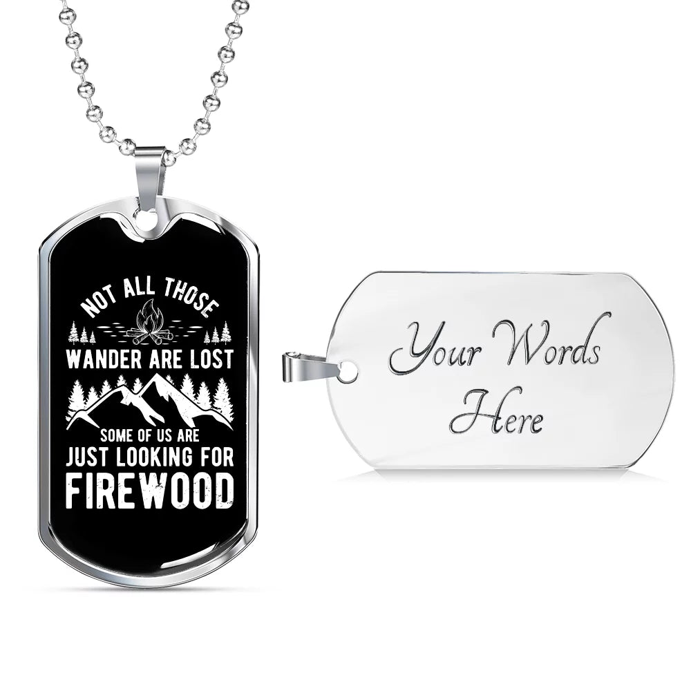 Stainless Steel or 18k Gold Dog Tag 24" Chain Necklace H69670