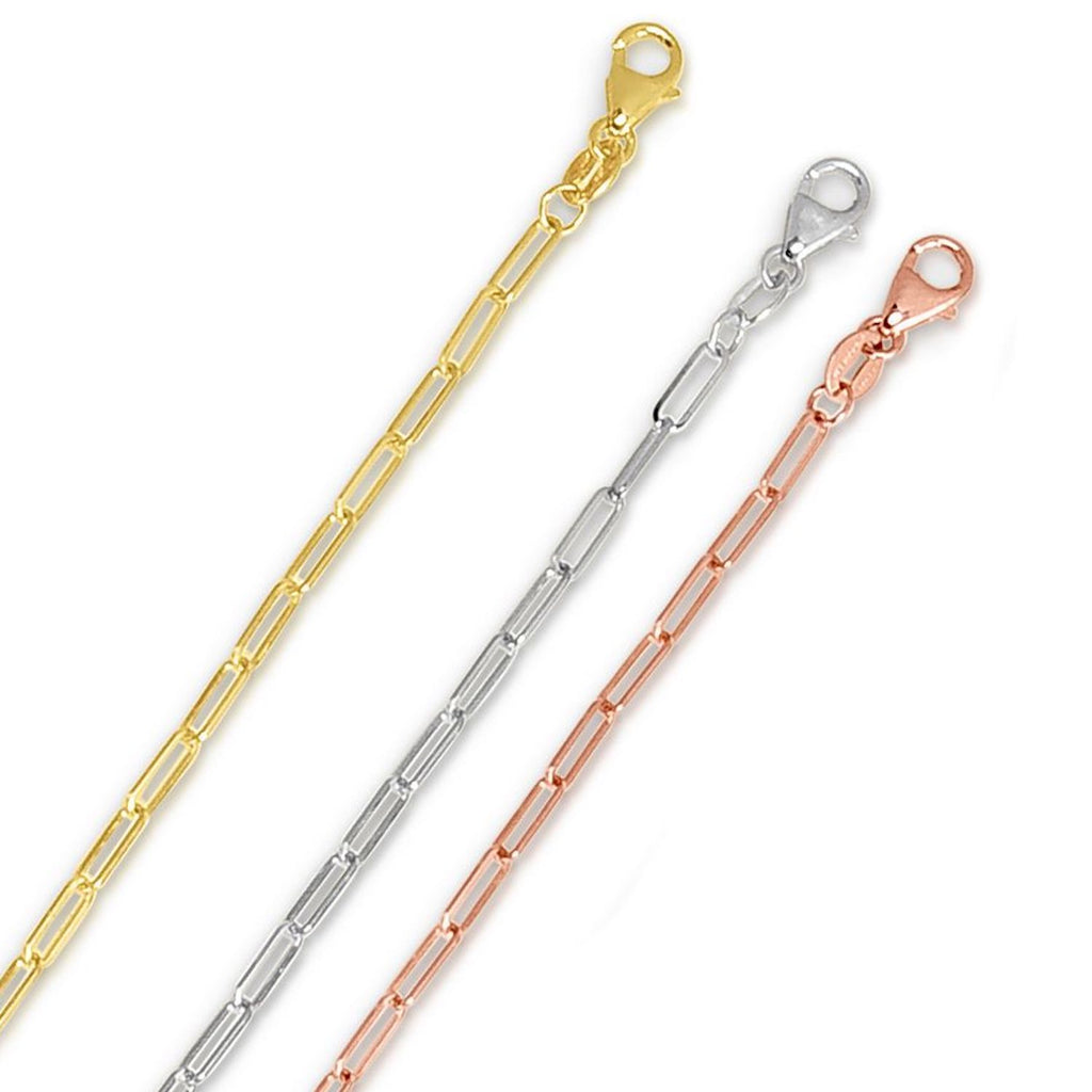 14K Rose Gold Paperclip Chain Necklace 16"-24" A9975