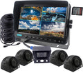 9 inch Monitor Car Backup Camera System with Quad Split Screen CCD Waterproof Night Vision Rear View Camera X959246