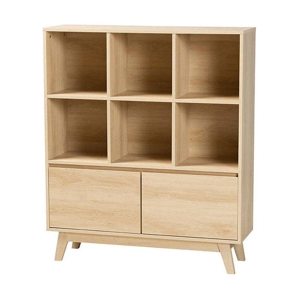 Oak Brown Finished Wood Bookshelf R79370