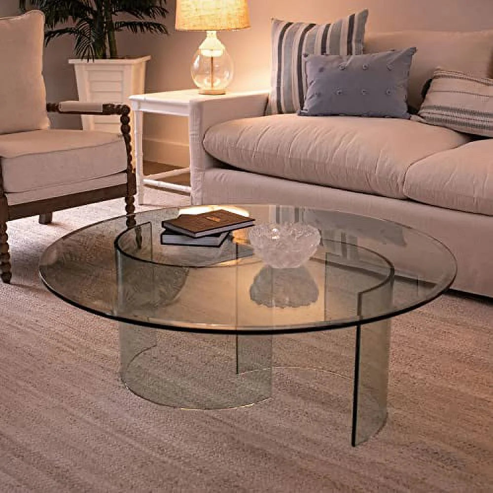 26" Round Clear Tempered Glass Table Top I25587