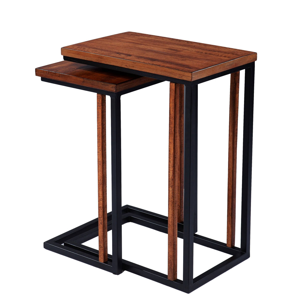 Brown Metal C-Table Set of 2 F6760
