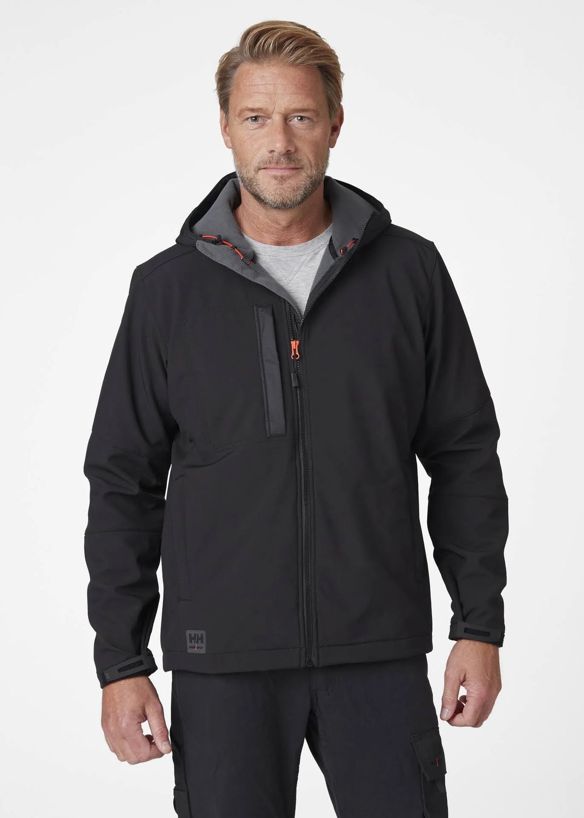 Black Hooded Softshell Jacket R556139
