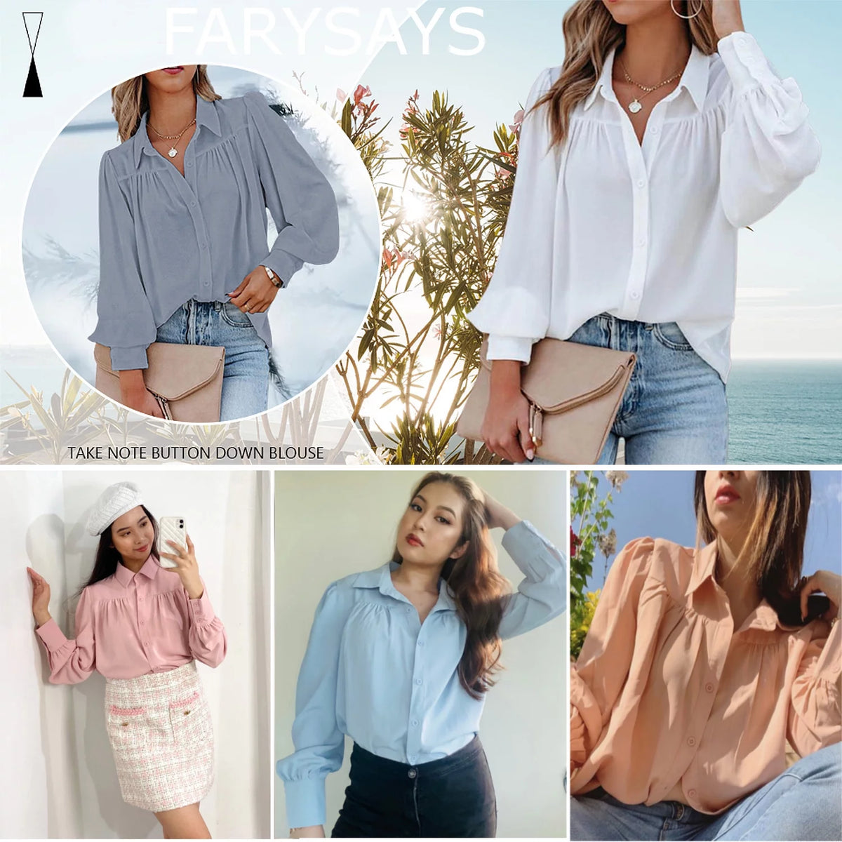 Long Sleeve Button Down Plus Size Blouse S4749