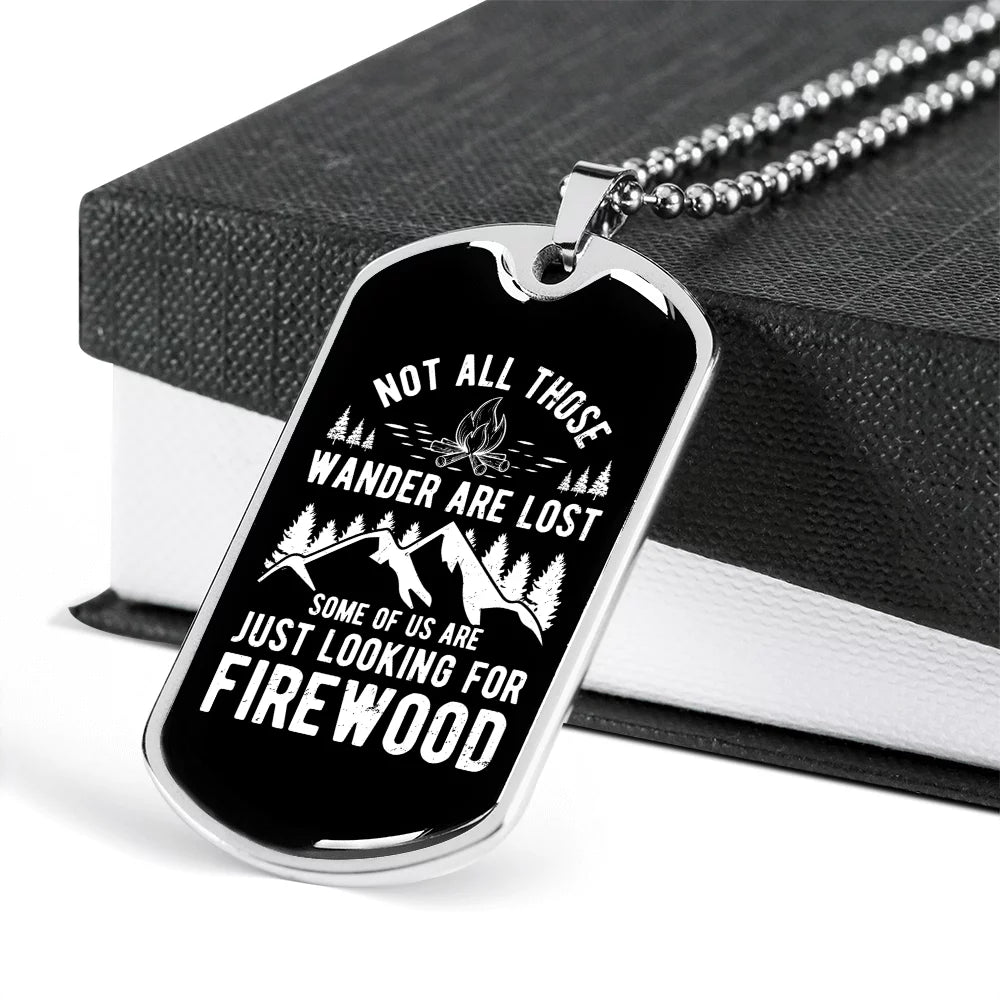 Stainless Steel or 18k Gold Dog Tag 24" Chain Necklace H69670