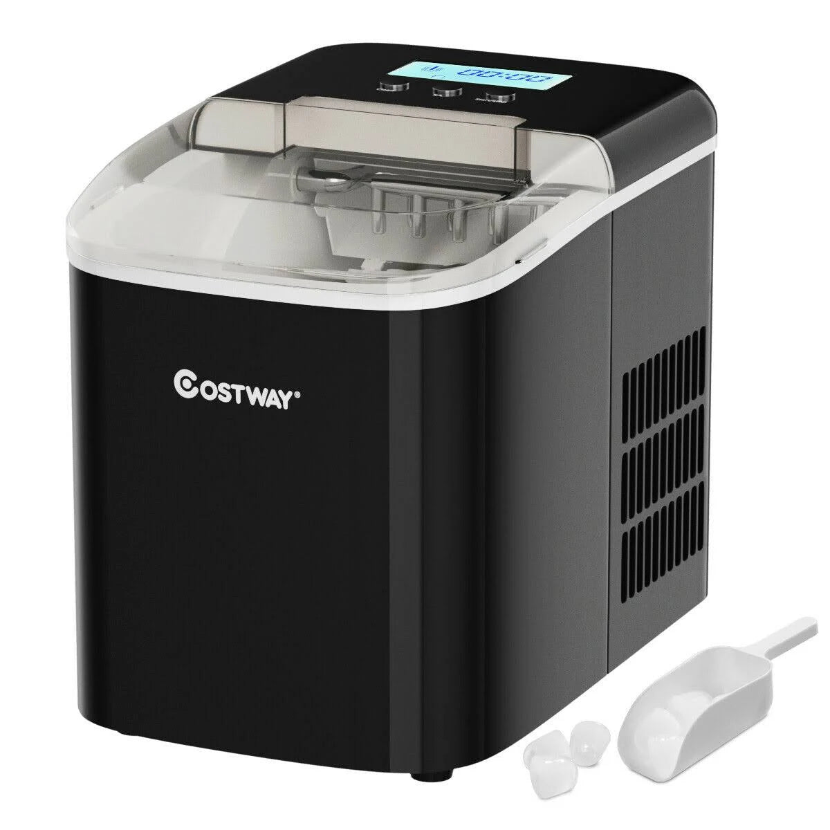 Black Countertop LCD Display Ice Maker with Ice Scoop B3699