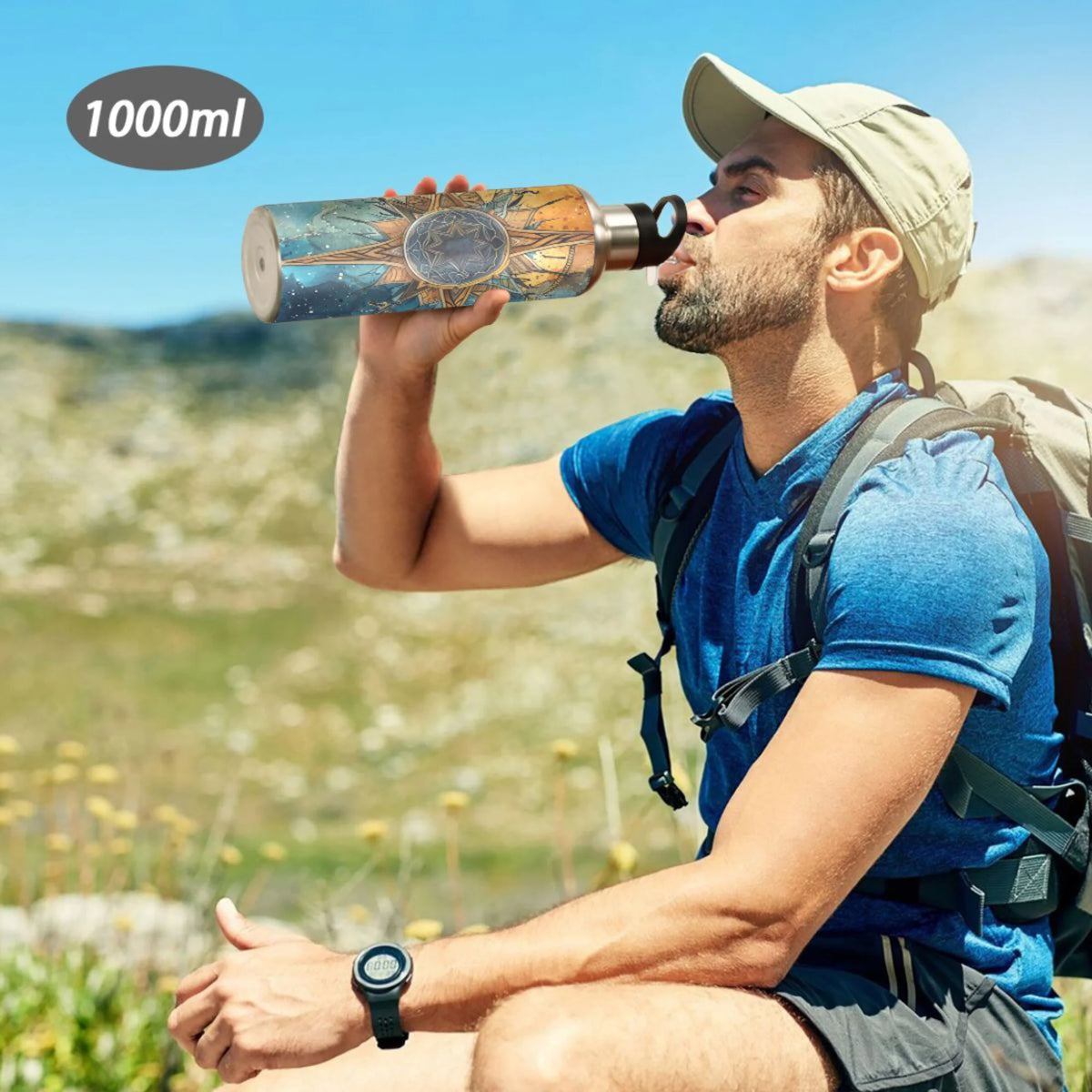 20 oz Insulated Stainless Steel Water Bottle with Straw Lid B734925
