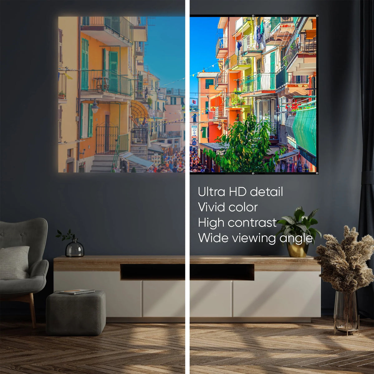 White Indoor/Outdoor Folding Projector Screen E875208