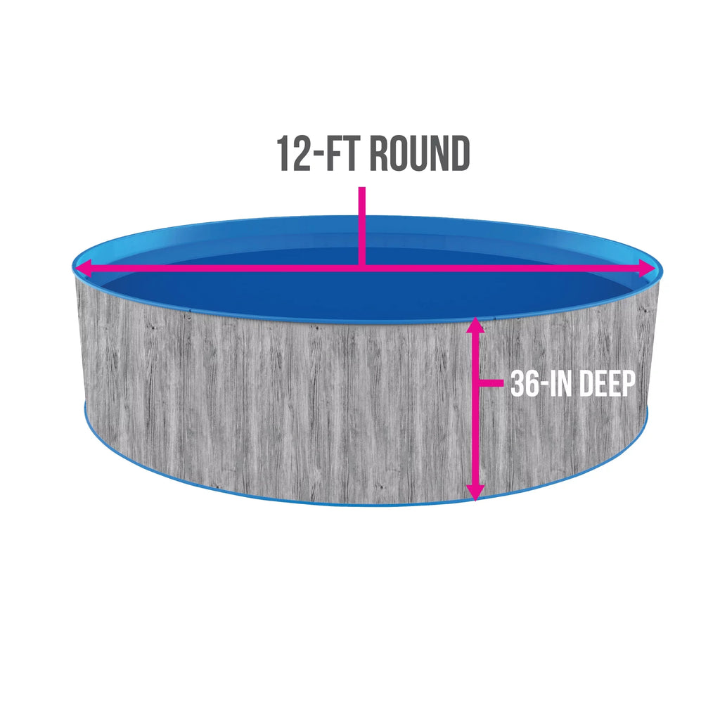 12-ft Round 36-in Deep Steel Wall Above Ground Swimming Pool W699