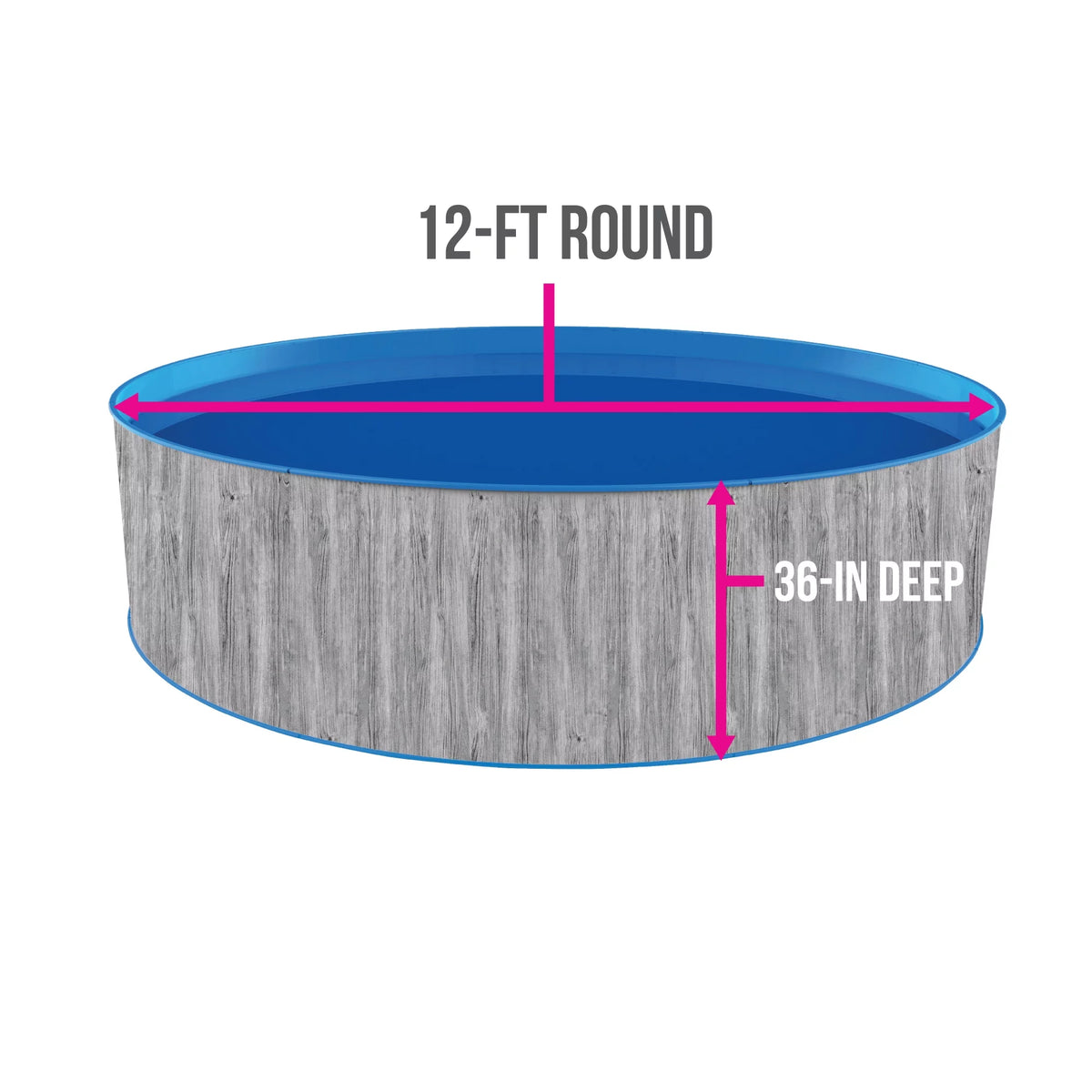 12-ft Round 36-in Deep Steel Wall Above Ground Swimming Pool W699