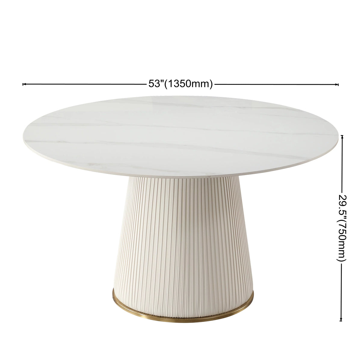White 7 Piece Faux Marble Dining Table Set V75931