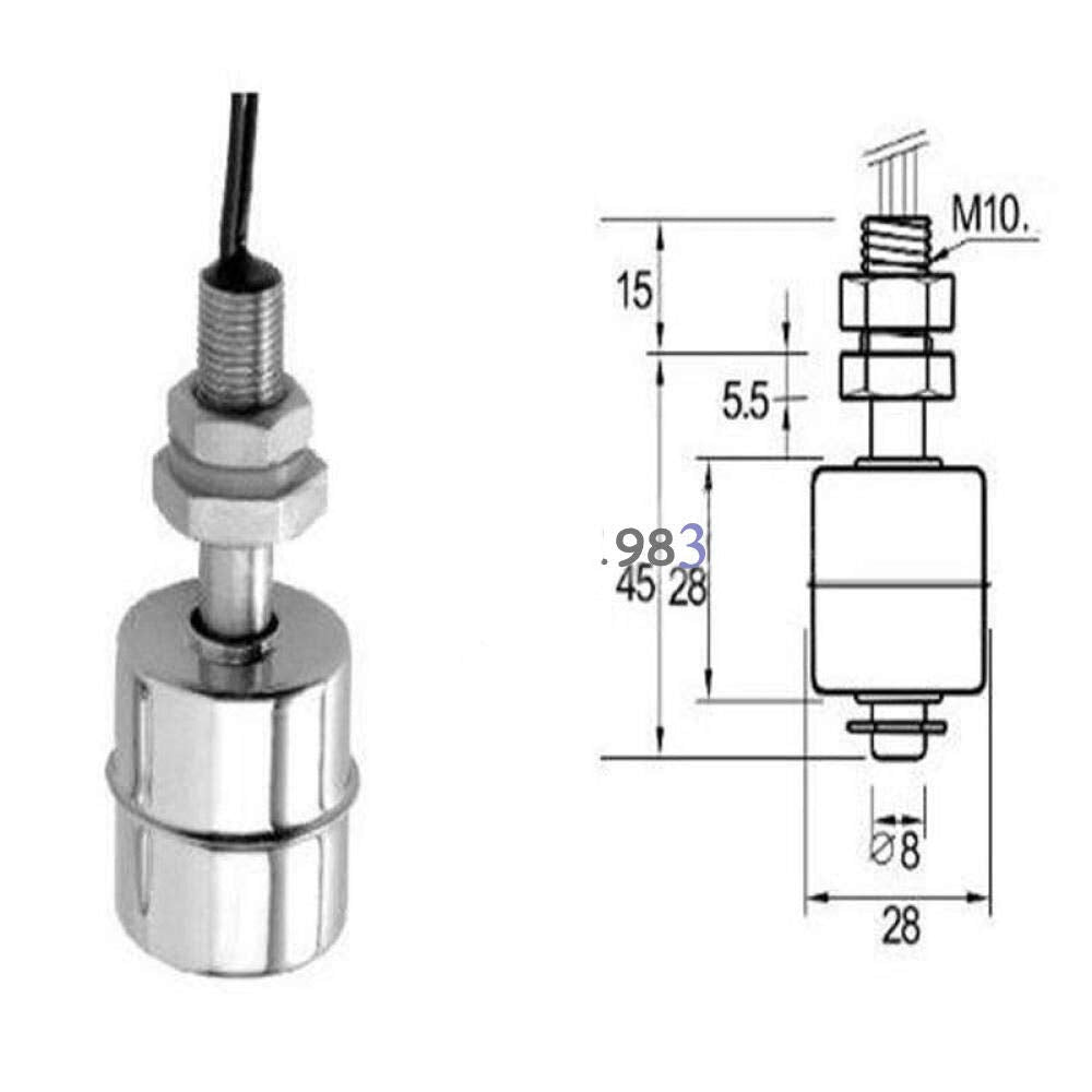 Vertical Water Level Sensor Stainless Steel Float Switch M854525