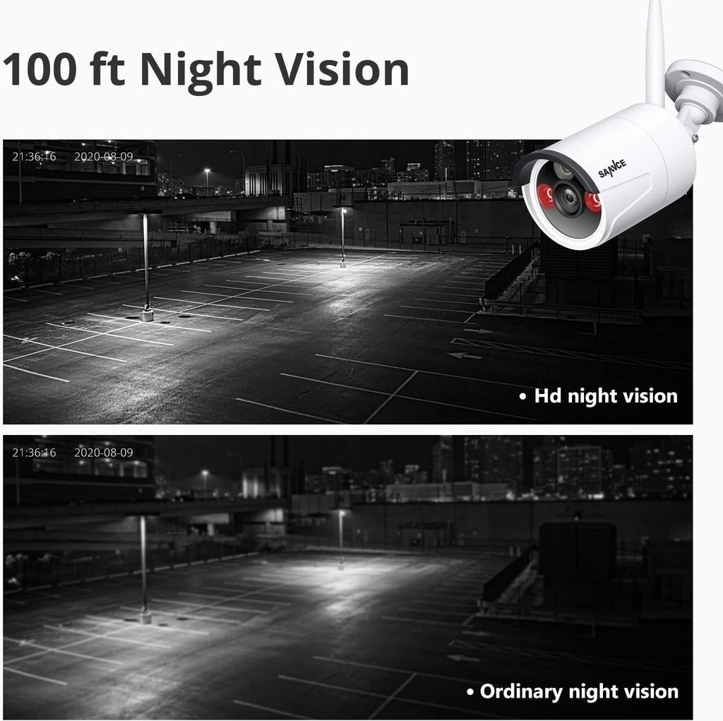 1080p 8 Channel Wireless Security Camera System with 4 Pcs Outdoor IP Cameras B6788