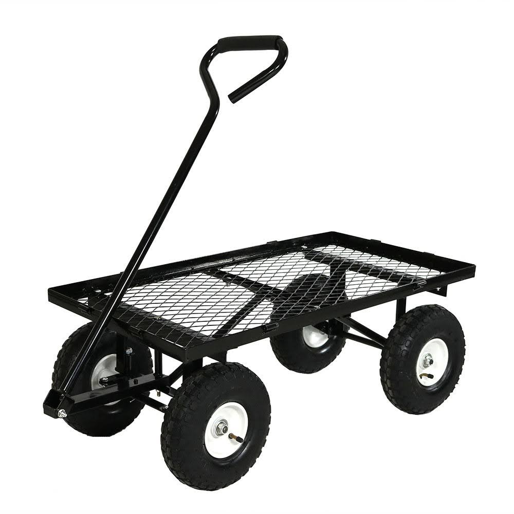 Black Utility Cart with Folding Sides and Liner Y8639