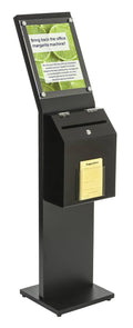 Locking Donation Station Ballot Box with Sign Holder Kiosk E725044