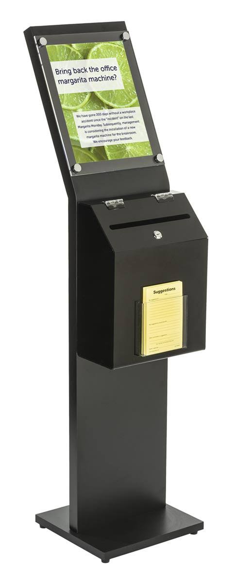 Locking Donation Station Ballot Box with Sign Holder Kiosk E725044