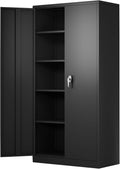 Metal Storage Cabinet with 2 Doors and 4 Adjustable Shelves D6897