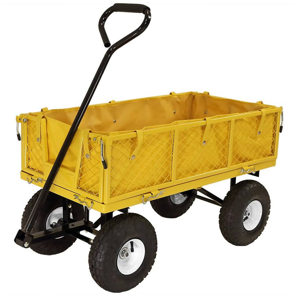 Black Utility Cart with Folding Sides and Liner Y8639