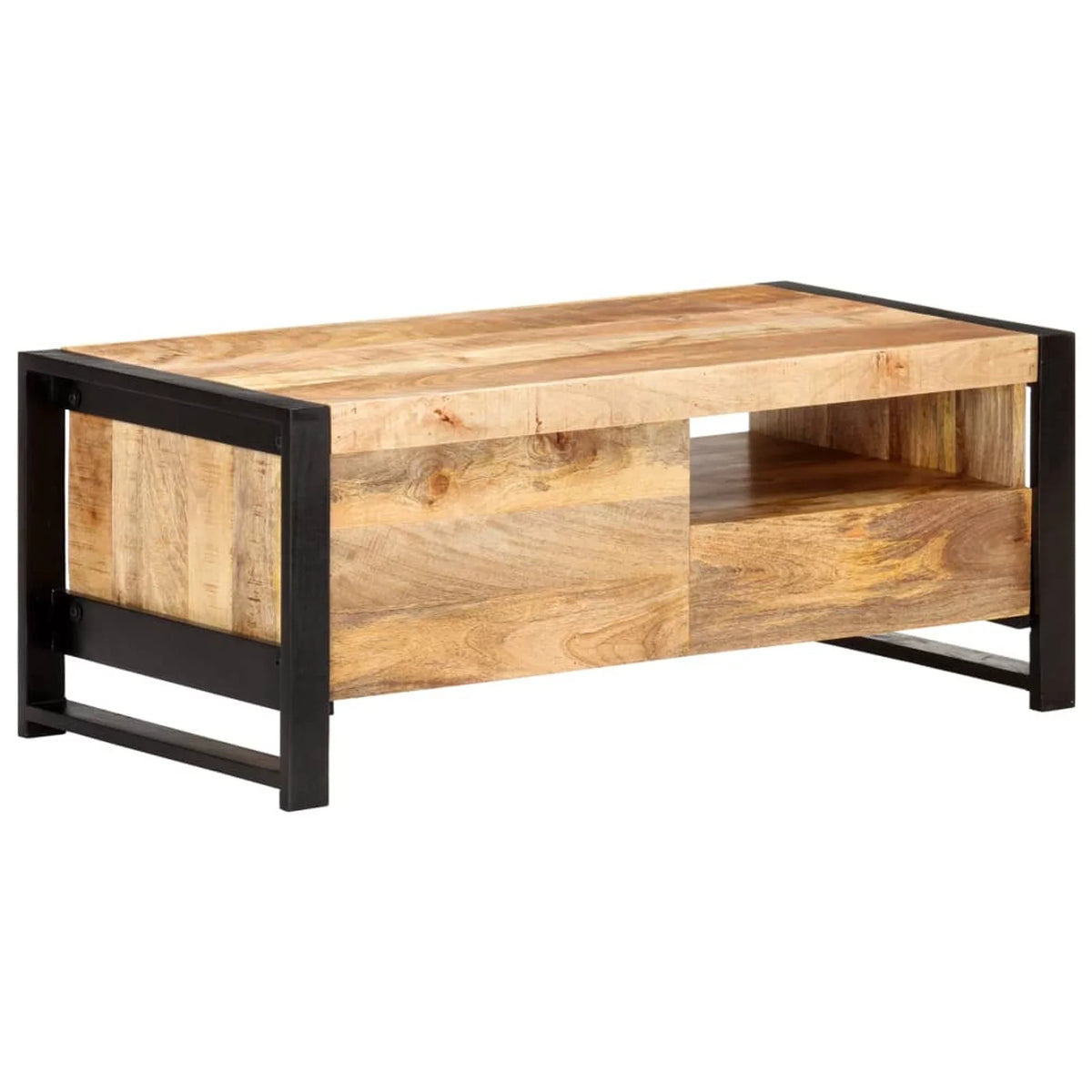 Wooden Coffee Table with Storage Drawer and Shelf V252