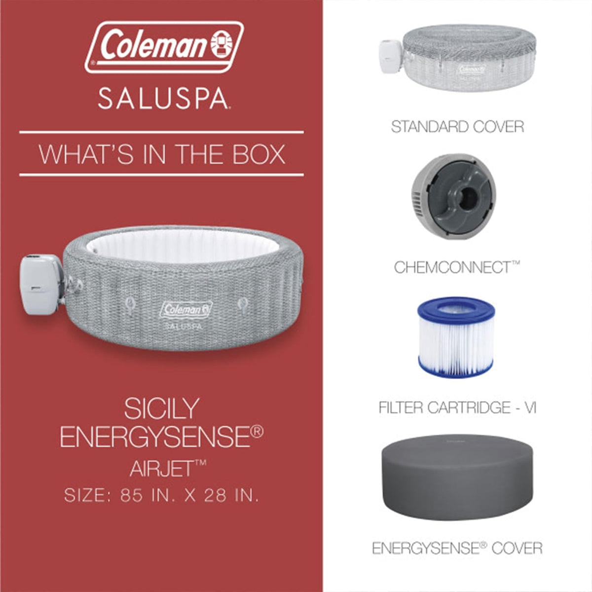 Inflatable Hot Tub with Seat and Headrest Pillows S279344