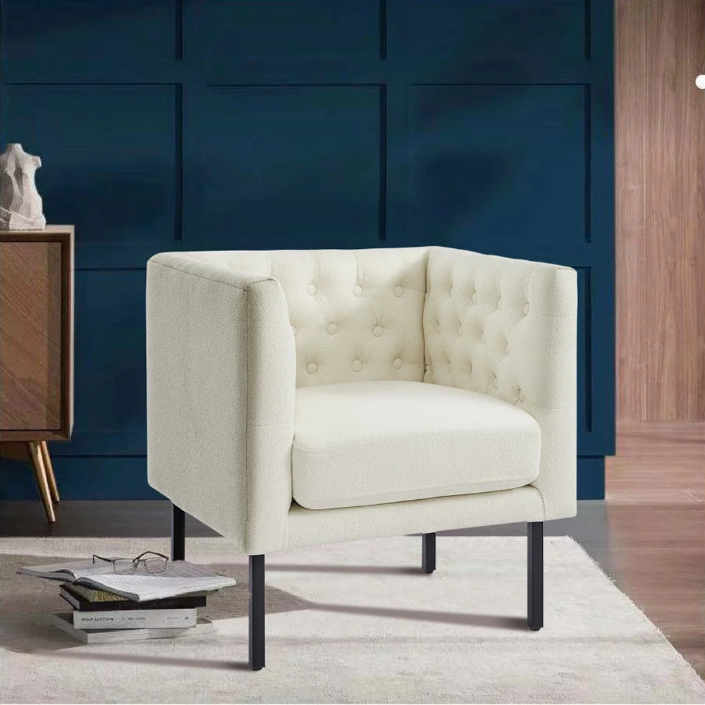 Tufted Club Chair with Metal Legs A84732