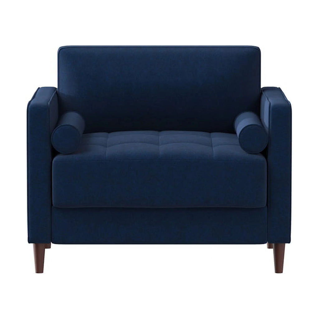 King Chair in Navy Blue Fabric Upholstery O94445