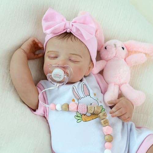 20 inch Sleeping Realistic Newborn Baby Dolls with Soft Cloth Body B78866