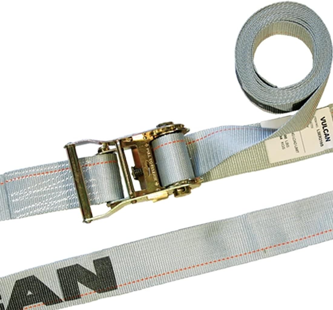Ratchet Strap for E Track, 16 Foot, 6 Pack, Gray, 1,333 Pound Safe Working Load H74758