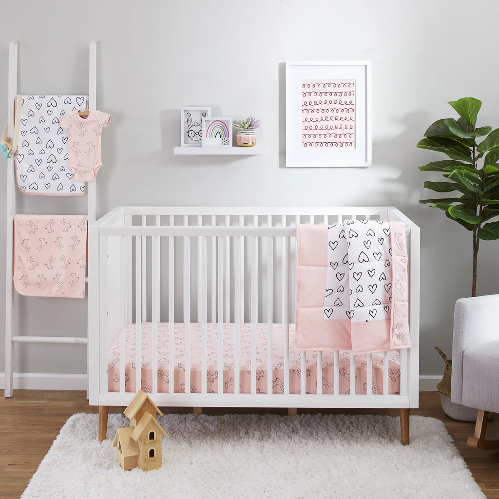 3 Pc Organic Cotton Crib Bedding Set E45667