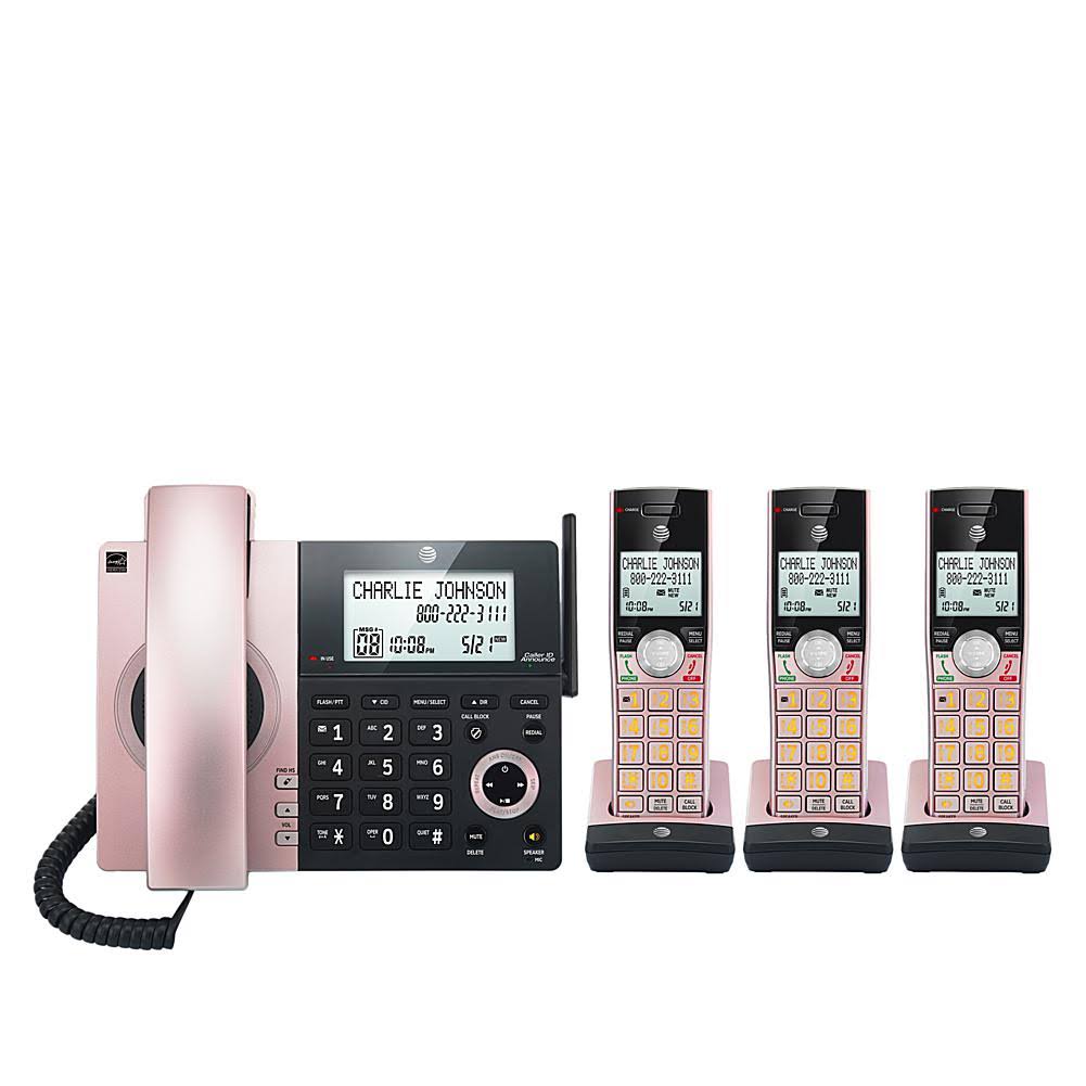 Silver/Black Corded/Cordless Phone with 3 Handsets H52258