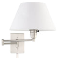 13 inch Swing Arm Wall Lamp with White Fabric Shade A151