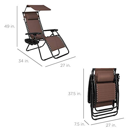Beige Textilene Mesh Zero Gravity Recliner Chair Q528360