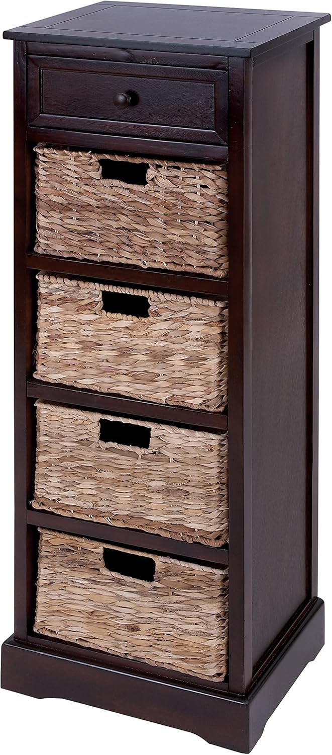 Cabinet with 4 Wicker Baskets O323665